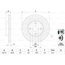 BOSCH 0986479E56 - BOSCH диск гальм. передн. MAZDA 2 14-