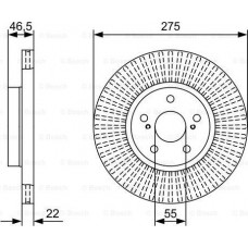 BOSCH 0986479W13 - BOSCH TOYOTA диск гальм. передн. Corolla 1.6-1.8VVTi 07-