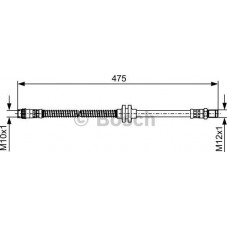 BOSCH 1987481496 - BOSCH RENAULT шланг гальмівний передн.Megane 02-. Scenic 03-. Grand Scenic 04-