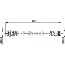 BOSCH 1987481074 - BOSCH  RENAULT гальм.шланг задн. лів. MASTER II 98-