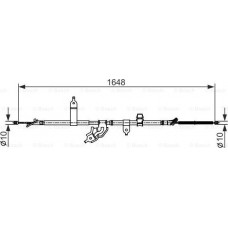 BOSCH 1987482442 - BOSCH TOYOTA трос ручного гальма YARIS - VIOS седан 1.3 06-