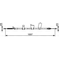 BOSCH 1987482627 - BOSCH NISSAN трос ручного гальма задн.лів.X-Trail 07-.Renault Koleos