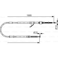 BOSCH 1987482069 - BOSCH  MITSUBISHI трос ручн.гальма прав.L200 96-