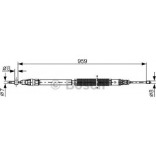 BOSCH 1987482001 - BOSCH CITROEN трос стоян.гальма C4 Picasso 05- прав.