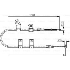 BOSCH 1987482082 - Трос гальмівний DAEWOO-CHEVROLET Kalos all LH03-06--Aveo all LH 03-06-