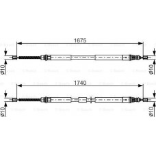 BOSCH 1987482144 - Тросовий привод, стоянкове гальмо