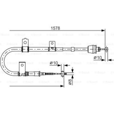 BOSCH 1987482167 - BOSCH  HYUNDAI трос ручного гальма прав.Elantra 00-