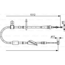 BOSCH 1987482176 - Тросовий привод, стоянкове гальмо