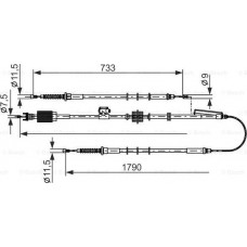 BOSCH 1987482803 - Тросовий привод, стоянкове гальмо