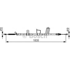 BOSCH 1987482341 - BOSCH NISSAN трос ручного гальма прав. Qasqai2 07-