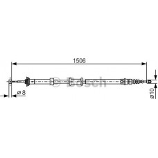 BOSCH 1987482201 - BOSCH FIAT трос ручного гальма задн. прав. 500 07-