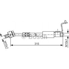 BOSCH 1987476812 - BOSCH  FORD шланг гальмівний передн. лів.Escort 98-