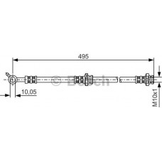 BOSCH 1987476399 - BOSCH NISSAN шланг гальмівний задн. прав.  X-TRAIL