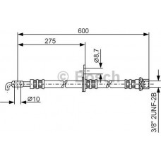 BOSCH 1987476246 - BOSCH TOYOTA шланг гальмівний передн. лів. AVENSIS 1.5VVTI-1.8-2.2-2.0D-4D 03-