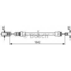 BOSCH 1987477422 - BOSCH PEUGEOT трос ручного гальма передн. 405 -96.