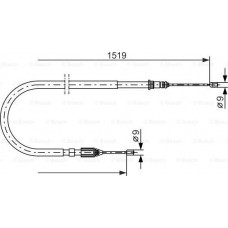 BOSCH 1987477654 - BOSCH трос ручного гальм. лів. RENAULT Megane -03