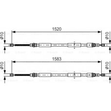 BOSCH 1987477616 - BOSCH трос ручного гальм. RENAULT ESPACE III -02