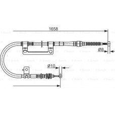 BOSCH 1987477331 - BOSCH FIAT трос ручного гальма задній PANDA  86-91