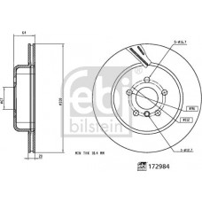 Febi Bilstein 172984 - FEBI диск гальм. задн. прав. BMW 3 G20