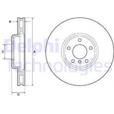 Delphi BG9156C - DELPHI BMW диск гальмівний перед.прав.F10.6.7 F01 10-