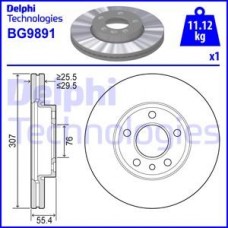 Delphi BG9891 - DELPHI VW диск гальмівний передн.T5 1.9Tdi 2.5Tdi 2.0i 03- 30829.5