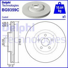 Delphi BG9359C - DELPHI FORD  Диск передній GALAXY III CK 2.0 EcoBlue