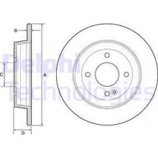 Delphi BG4564 - DELPHI HYUNDAI гальмівний диск задн.Solaris 10-.Kia Rio III 11-