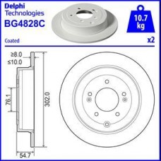 Delphi BG4828C - DELPHI KIA гальмівний диск задній SPORTAGE 15-