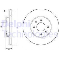 Delphi BG4744C - DELPHI HYUNDAI гальмом диск передн.Solaris 10-.Kia Rio III 11-