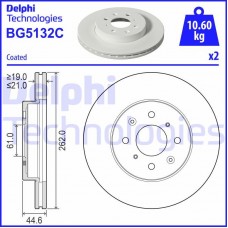 Delphi BG5132C - DELPHI  HONDA  Диск гальмівний передн. JAZZ V GR_ 1.5 eHEV