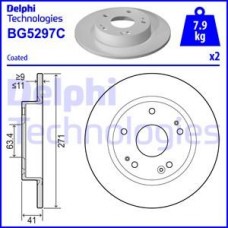 Delphi BG5297C - DELPHI диск гальм. задн. FORD FOCUS 18-