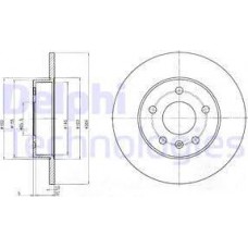 Delphi BG3406 - Диск гальмівний OPEL Astra-Zafira-Meriva R D=264mm 98-10