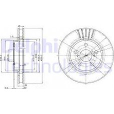 Delphi BG3187 - DELPHI TOYOTA диск гальмівний передн.Carina E 92-