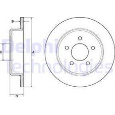 Delphi BG3739 - DELPHI CHRYSLER гальмівний диск задн.Voyager III.Dodge Caravan 95-