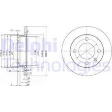 Delphi BG2118 - DELPHI FORD диск гальмівний передній FIESTA 76-89 22110