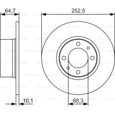 BOSCH 0986479988 - Диск гальмівний ВАЗ 2101 передній вир-во Bosch