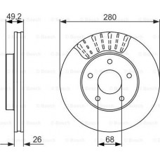 BOSCH 0986479678 - BOSCH NISSAN Гальмівний диск передн. MAXIMA - MAXIMA QX IV 2.0. 2.5 95-