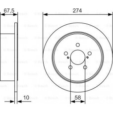 BOSCH 0986479A82 - BOSCH  SUBARU гальмівний диск задн. Legacy 03-