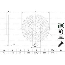 BOSCH 0986479F12 - BOSCH диск гальм. передн. HONDA CR-V 15-