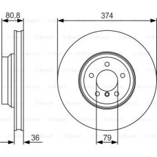 BOSCH 0986479R35 - Диск гальмівний BMW 745d-760i E65-66 F 4.4-6.0 02-08