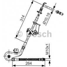 BOSCH 1987481428 - BOSCH CITROEN шланг гальмів.передн.прав.C5 III 08-.C6.Peugeot 407