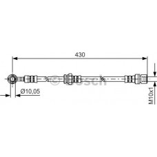 BOSCH 1987481384 - BOSCH CHEVROLET гальмівний шланг передній правий Lacetti