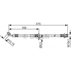 BOSCH 1987481327 - BOSCH шланг гальм. задн. лів. HONDA  ACCORD -08