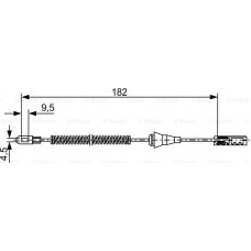 BOSCH 1987482449 - BOSCH OPEL трос ручного гальма задн. L=182 бараб. Astra. Zafira 98-