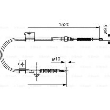 BOSCH 1987482051 - BOSCH  NISSAN трос ручного гальма прав. TERRANO II 93-