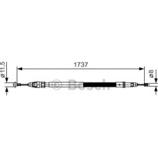 BOSCH 1987482008 - BOSCH трос ручного гальма лів-прав. Jumpy 1.6-2.0HDi