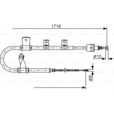 BOSCH 1987482075 - BOSCH  HYUNDAI трос ручн.гальма прав.Matrix 01-