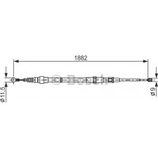 BOSCH 1987482193 - BOSCH SKODA трос ручного гальма лів.-прав.Roomster 06-  1882mm