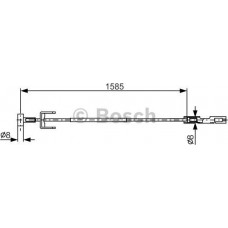 BOSCH 1987482145 - Гальмівний трос середня частина 1585mm RENAULT Trafic II