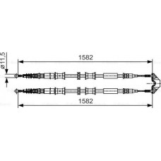 BOSCH 1987482138 - BOSCH OPEL трос ручного гальма дискCorsa C Combo